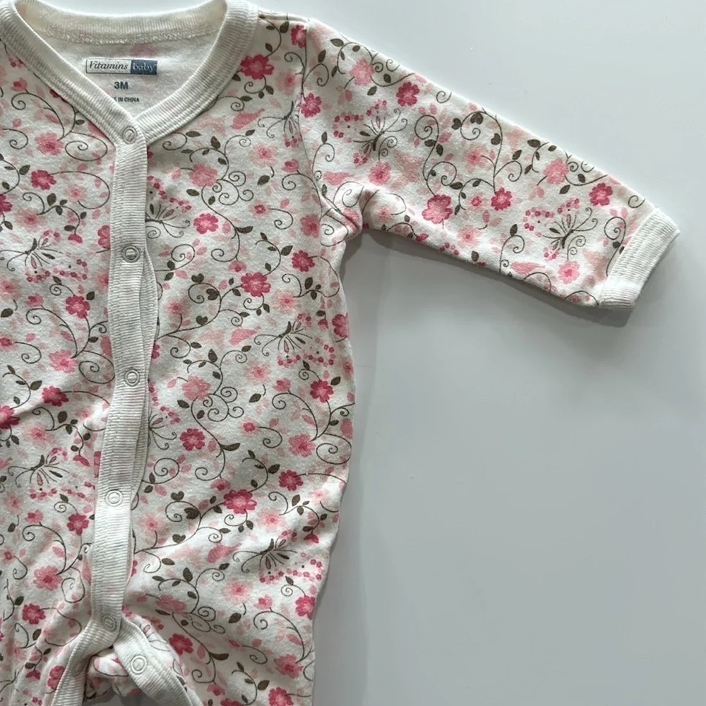 Floral footie onesie